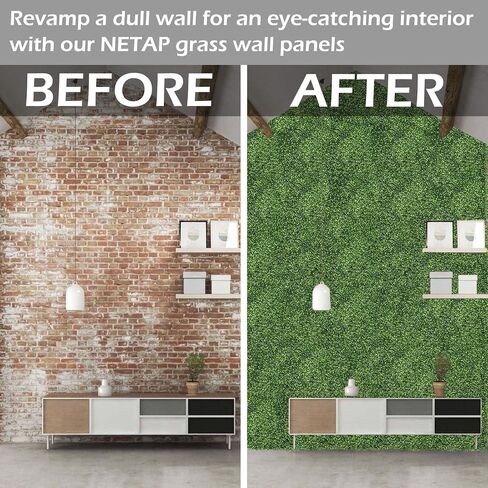 Grass Wall Panels, 10"x 10"(20pcs) 4-Layer Artificial Boxwood Faux Green Wall for Interior in Saudi Arabia