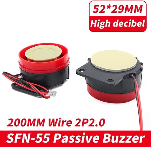 1PCS SFN-55 High Decibel 105dB 12V 3000Hz Passive Buzzer with Connector Alarm AC Anti-Theft Device(1PCS SFN-55 2P2.54) in Saudi Arabia