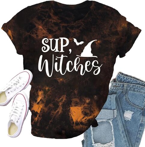 Halloween Shirts for Women Halloween Witch T-Shirt Hocus Pocus Tee Tops in Saudi Arabia