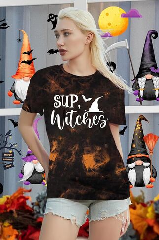 Halloween Shirts for Women Halloween Witch T-Shirt Hocus Pocus Tee Tops in Saudi Arabia
