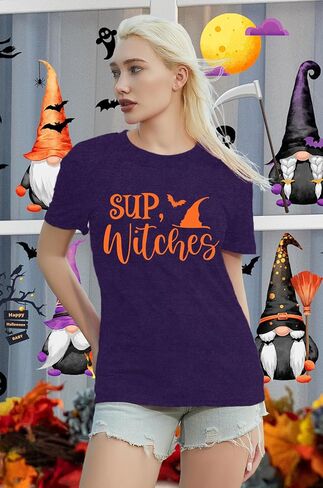 Halloween Shirts for Women Halloween Witch T-Shirt Hocus Pocus Tee Tops in Saudi Arabia