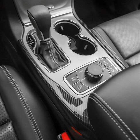 Jimen Compatible with Jeep Grand Cherokee 2014-2020, Gear Shift Overlay Cover Trim (Carbon Fiber) in Saudi Arabia