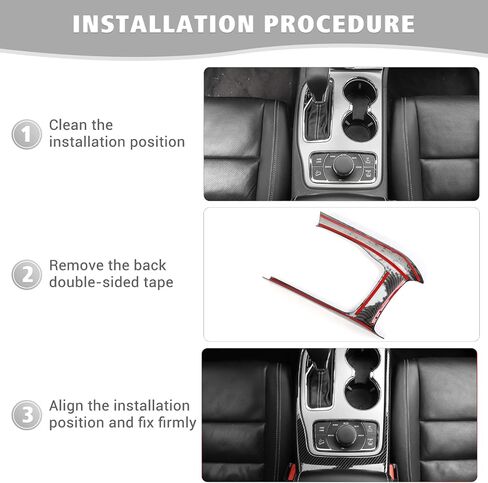 Jimen Compatible with Jeep Grand Cherokee 2014-2020, Gear Shift Overlay Cover Trim (Carbon Fiber) in Saudi Arabia