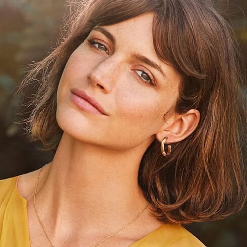 أقراط سوفيسي 3 ملم مطلية بالذهب عيار 14 قيراط، حلق حلقي مضاد للحساسية للنساء 25 ملم in Kuwait