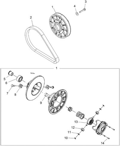Secondary Clutch Fits Polaris RZR 900 / RZR 900 S (2016-2023) in Saudi Arabia