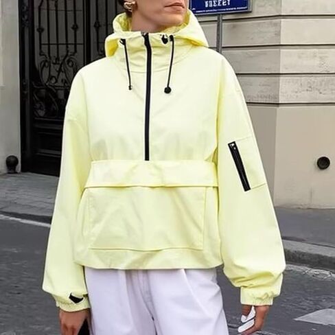 Xunger Women's Oversized Hoodie Jacket Long Sleeve Street Fashion Sweatshirt Casual Pullover with Pocket in Kuwait