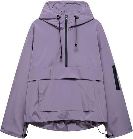Xunger Women's Oversized Hoodie Jacket Long Sleeve Street Fashion Sweatshirt Casual Pullover with Pocket in Kuwait