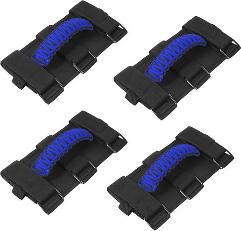 مقابض الاستيلاء على Jeep ، 4 حزمة Roll Bar Grab Bandles مع قبضة مشبك المعادن متوافق مع Jeep Wrangler 1955-2024 JT JL TJ CJ YJ in Kuwait