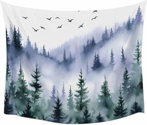 Tapestry Wall Hanging Watercolor Fog Forest Scenery Nature Room Decor Tapestries for Bedroom Living Room College Dorm Aesthetic Large 59x79 Inch in Saudi Arabia