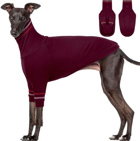 Greyhound Dog Sweater, Italian Greyhound Coat for Medium Dogs, Whippet Pullover Turtleneck Stretchy Knit Sweatshirt, Greyhound Thermal Clothes Pajamas Sighthounds Jumpsuit for Cold Weather M in Saudi Arabia