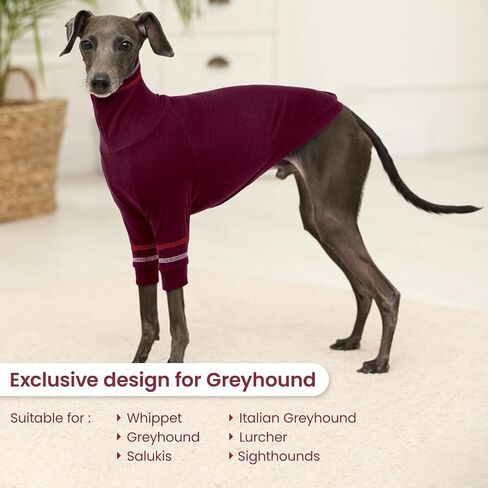 Greyhound Dog Sweater, Italian Greyhound Coat for Medium Dogs, Whippet Pullover Turtleneck Stretchy Knit Sweatshirt, Greyhound Thermal Clothes Pajamas Sighthounds Jumpsuit for Cold Weather M in Saudi Arabia