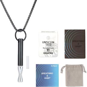 Breathe Free Necklace,Breathing Necklace for Quit Smoking,Stainless Steel,Quit Smoking Inhaler,Replaceable Filter Cartridges,Anxiety Relief Items for Stress Relief in Kuwait
