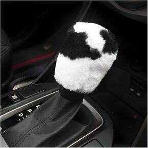 غطاء مقبض ناقل الحركة للسيارة بطبعة بقرة، واقي عصا ناقل الحركة من القطيفة بطبعة بقرة لطيفة لتدفئة الشتاء، أغطية ناقل الحركة المطبوعة الناعمة والمريحة للنساء والفتيات in Kuwait