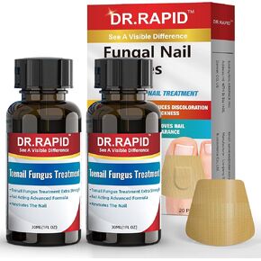 Toenail Fungus Treatment Extra Strength Kit - 30ml Nail Repair Liquid Solution and 20 Hydrogel Patches, Nighttime Fungal Nail Treatment for Toe & Fingers, Fast-Acting Formula in Kuwait