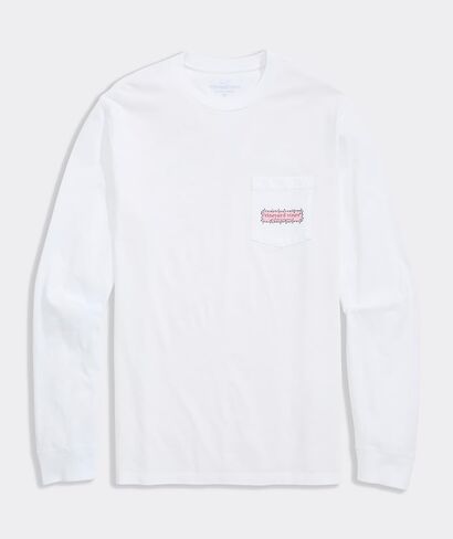 vineyard vines Men's String Lights Pups Logo Box Long-Sleeve Pocket Tee in Saudi Arabia