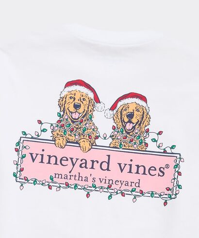 vineyard vines Men's String Lights Pups Logo Box Long-Sleeve Pocket Tee in Saudi Arabia