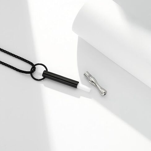 قلادة خالية من التنفس، قلادة التنفس للإقلاع عن التدخين، الفولاذ المقاوم للصدأ، جهاز استنشاق الإقلاع عن التدخين، خراطيش فلتر قابلة للاستبدال، عناصر تخفيف القلق لتخفيف التوتر in Kuwait