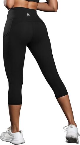 Women's Capris Yoga Pants with Pockets Running Pilates Fitness Running High Waisted Leggings 9014FM in Saudi Arabia