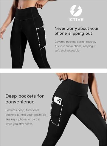 Women's Capris Yoga Pants with Pockets Running Pilates Fitness Running High Waisted Leggings 9014FM in Saudi Arabia