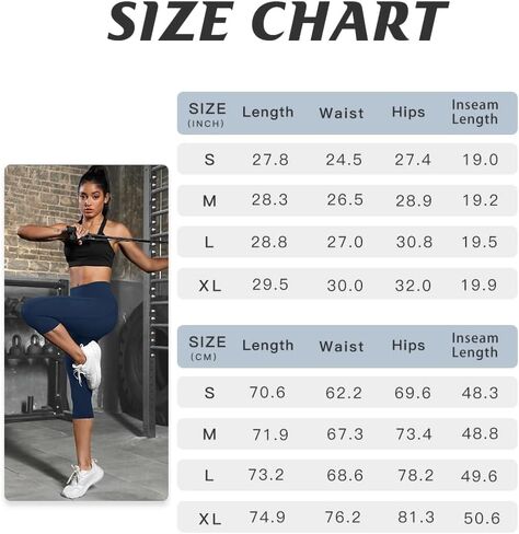 Women's Capris Yoga Pants with Pockets Running Pilates Fitness Running High Waisted Leggings 9014FM in Saudi Arabia