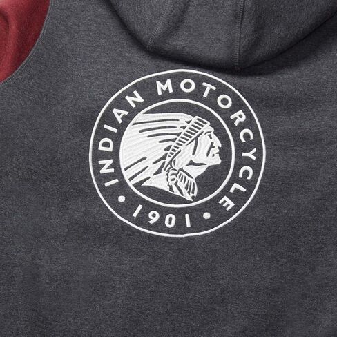 سترة بغطاء للرأس بسحاب متباين للسيدات من Indian Motorcycle، فحمي، غطاء رأس برباط - 2862921 in Saudi Arabia