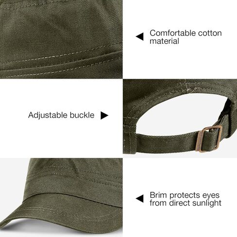Eurzom 6 Pcs Military Style Hat Cadet Cap Army Basic Army Vintage Cap Adjustable Cotton Twill Flat Top Hats for Men Women in Saudi Arabia