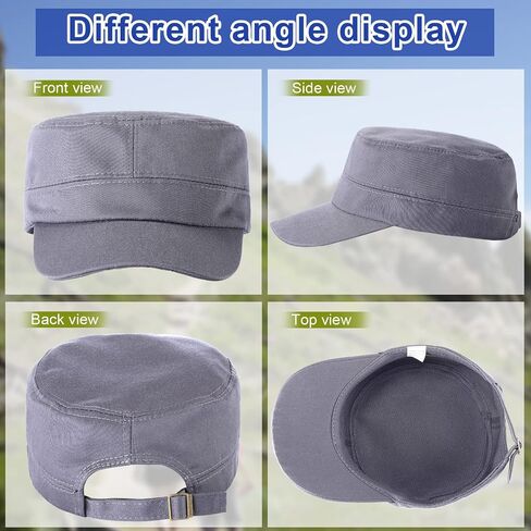 Eurzom 6 Pcs Military Style Hat Cadet Cap Army Basic Army Vintage Cap Adjustable Cotton Twill Flat Top Hats for Men Women in Saudi Arabia