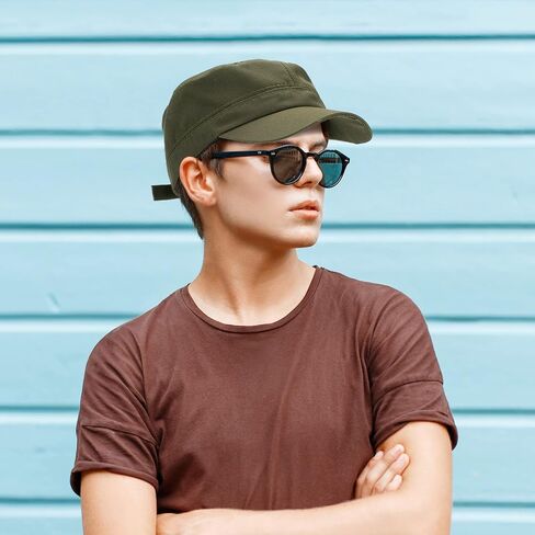 Eurzom 6 Pcs Military Style Hat Cadet Cap Army Basic Army Vintage Cap Adjustable Cotton Twill Flat Top Hats for Men Women in Saudi Arabia