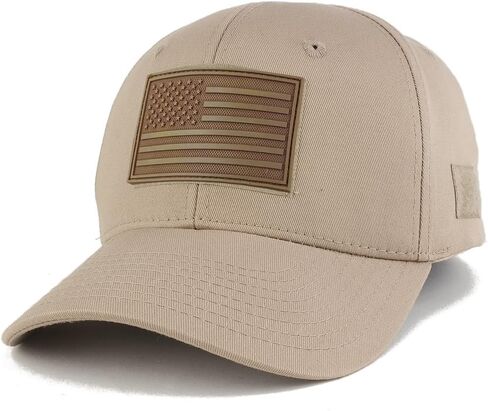 Armycrew US American Flag Coyote 3D Rubber Tactical Patch with Adjustable Structured Operator Cap in Saudi Arabia