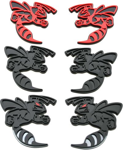 قطعتان من شارات الدبور المخصصة شعار BEE 3D Angry Agressive Badges ملصق استبدال لوحة الاسم لـ 392 345 جسم السيارة العالمي للدراجات النارية SUV ديكور نافذة الباب (نحلة غير لامع) in Kuwait