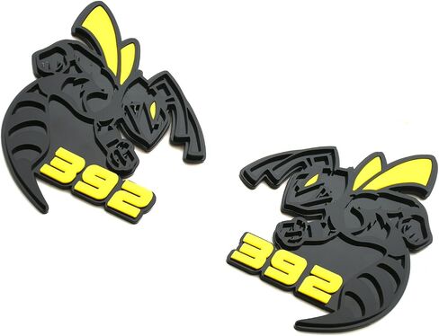 قطعتان من شارات الدبور المخصصة شعار BEE 3D Angry Agressive Badges ملصق استبدال لوحة الاسم لـ 392 345 جسم السيارة العالمي للدراجات النارية SUV ديكور نافذة الباب (نحلة غير لامع) in Kuwait