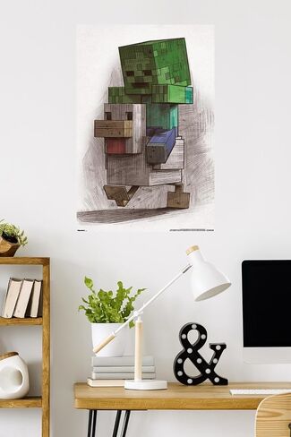 Trends International Minecraft: Mobestiary - Chicken Jockey Wall Poster, 34L x 22.4W, Unframed Version in Saudi Arabia