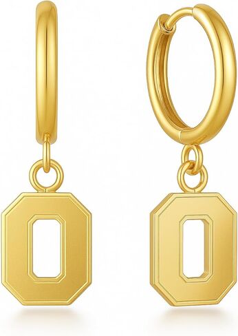 Stone Armory Earrings for Ohio State University Jewelry Gifts for Women, Graduation – Stainless Steel Skin-Friendly Ohio State Buckeyes Earrings 18K Gold Finish OSU Block O Hoops in Saudi Arabia