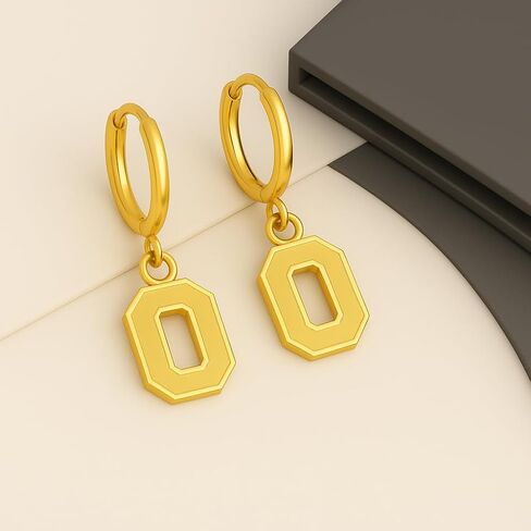 Stone Armory Earrings for Ohio State University Jewelry Gifts for Women, Graduation – Stainless Steel Skin-Friendly Ohio State Buckeyes Earrings 18K Gold Finish OSU Block O Hoops in Saudi Arabia