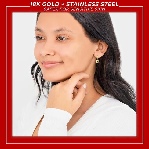 Stone Armory Earrings for Ohio State University Jewelry Gifts for Women, Graduation – Stainless Steel Skin-Friendly Ohio State Buckeyes Earrings 18K Gold Finish OSU Block O Hoops in Saudi Arabia