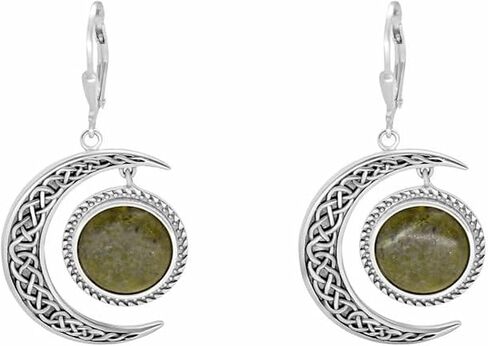 JC Walsh & Sons Connemara Marble Dro Dangle Style أقراط فضية للنساء إكسسوارات هدية عيد ميلاد in Kuwait
