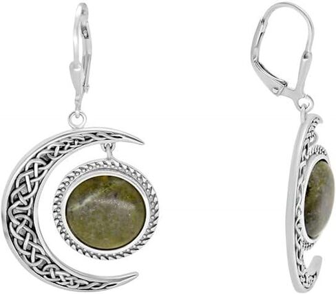 JC Walsh & Sons Connemara Marble Dro Dangle Style أقراط فضية للنساء إكسسوارات هدية عيد ميلاد in Kuwait
