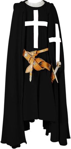 SUNLEXA Medieval Tunic Templar Knight Halloween Costume Hooded Cloak Renaissance Cosplay Medieval Costume (S-6XL) in Saudi Arabia