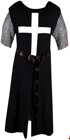 SUNLEXA Medieval Tunic Templar Knight Halloween Costume Hooded Cloak Renaissance Cosplay Medieval Costume (S-6XL) in Saudi Arabia