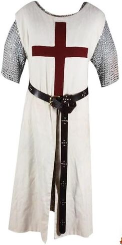 SUNLEXA Medieval Tunic Templar Knight Halloween Costume Hooded Cloak Renaissance Cosplay Medieval Costume (S-6XL) in Saudi Arabia