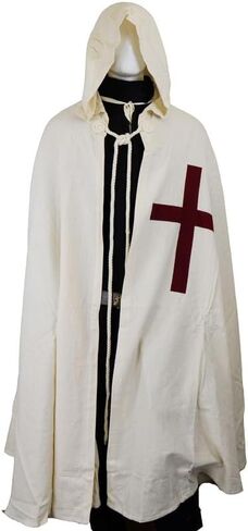 SUNLEXA Medieval Tunic Templar Knight Halloween Costume Hooded Cloak Renaissance Cosplay Medieval Costume (S-6XL) in Saudi Arabia