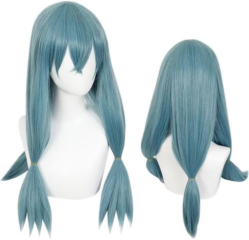 Men Costume Outfit Uniform Blue Tops Pants With Wig in Saudi Arabia