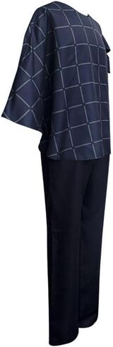 Men Costume Outfit Uniform Blue Tops Pants With Wig in Saudi Arabia