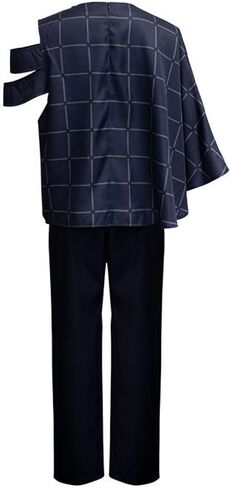 Men Costume Outfit Uniform Blue Tops Pants With Wig in Saudi Arabia