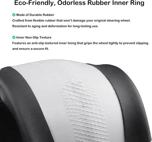 Nappa Leather Steering Wheel Cover for Tesla Model 3/Y 2016-2025 2026 Juniper/Highland, Non-Slip Breathable Tesla Model 3/Y Steering Wheel Protector, Black (Black-Anti-Slip Design) in Saudi Arabia