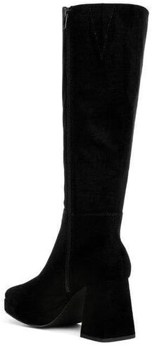 VacationGrabs Ryo Calf-Length Micro Suede Boots in Saudi Arabia