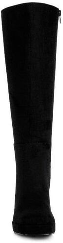 VacationGrabs Ryo Calf-Length Micro Suede Boots in Saudi Arabia
