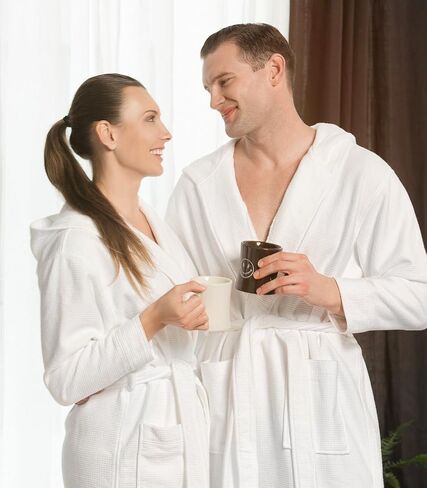 Plush Necessities Hooded Waffle Terry Robe in Saudi Arabia
