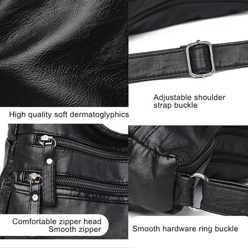 Crossbody Bags for Women - Soft Leather Multi-pocket Purses Shoulder Handbags with Adjustable Shoulder Strap in Saudi Arabia