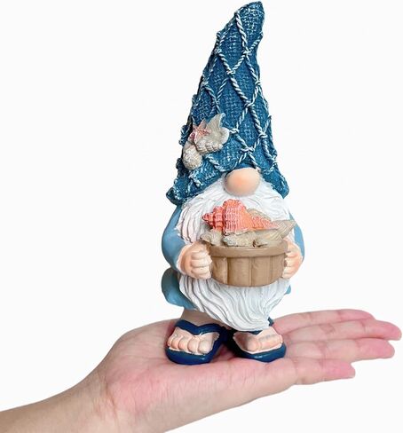 LIFFY Beach Theme Bathroom Gnome Statue - Coastal Christmas Decor - Beach Decor Christmas Gnomes - Coastal Holiday Birthday Gift Ideas, Garden Gnomes Outdoor, Beach Christmas Decorations in Kuwait